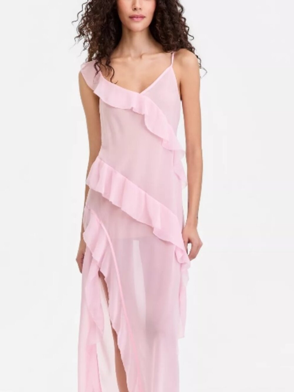 INC International Concepts Women's Flutter Chiffon Nightgown Sz M